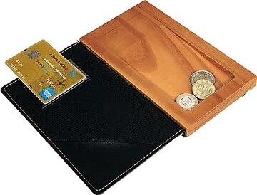 Contacto Priehradka na účty drevo / koža