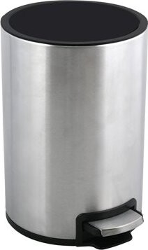 Pedálový odpadkový kôš Riku, brúsená oceľ, 5 l