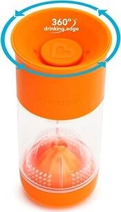 Munchkin Netečúci hrnček s infuzérom 414 ml oranžový