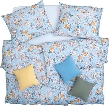 SCANquilt obliečky ART JERSEY christine modrožltá 140 × 200/70 × 90 cm