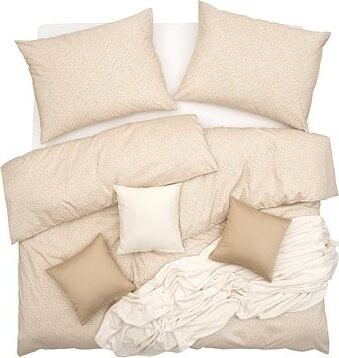 SCANquilt obliečky SATÉN PLUS vetvičky béžová 140 × 200/70 × 90 cm