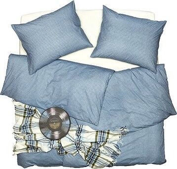 SCANquilt obliečky KLASIK kocka modrá 140 × 220/70 × 90 cm