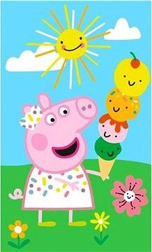 Carbotex Detský uterák Prasiatko Peppa Zmrzlinová pyramída 30 × 50 cm