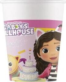 GODAN Papierové tégliky Gabinin kúzelný domček – Gabby's dollhouse, 200 ml, 8 ks
