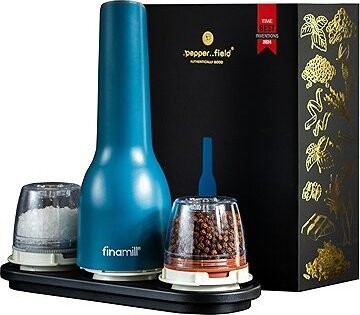 FinaMill by Pepperfield Elektrický mlynček USB modrý darčeková sada