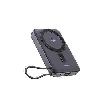 Swistten MagSafe Qi 15 W, 10000 mAh s integrovaným káblom USB-C čierny