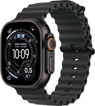 Apple Watch Ultra 3 49 mm Čierny titán s čiernym oceánskym remienkom