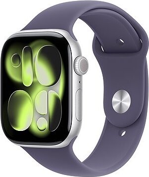 Apple Watch Series 11 42 mm Strieborný hliník s hmlovo fialovým športovým remienkom – S/M