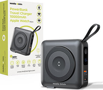 Mobile Origin Powerbank & Travel Charger Lightning/USB-C Cable MagSafe AW/iPhone Compatible Black