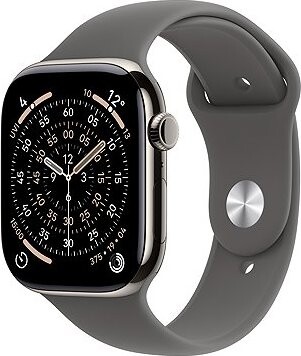 Apple Watch Series 11 Cellular 46 mm Prírodný titán s kamenno sivým športovým remienkom – S/M
