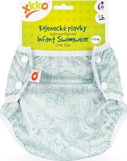 XKKO Jednoveľkostné dojčenské plavky Safari Granite Green