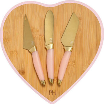 Paris Hilton Sada nožov na syr + doštička v tvare srdca