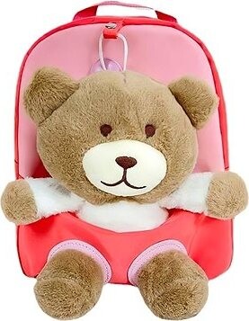 bHome Detský batoh s plyšiakom Medvedík ružový