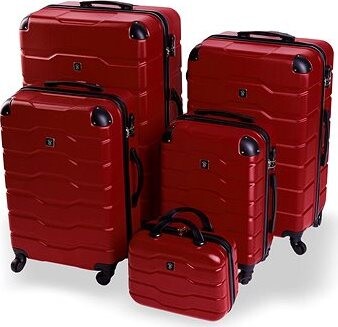 BERTOO cestovný kufor Firenze – červená sada 5 v 1