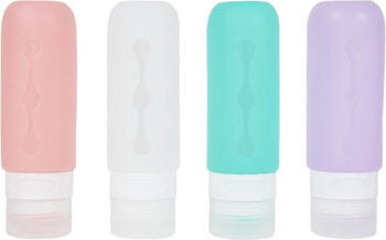 Kufryplus Cestovné silikónové fľaštičky XND16 fialové 90 ml, sada 4 ks