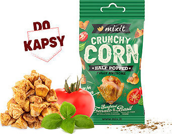 Mixit Crunchy corn – Paradajka & bazalka do vrecka 40 g
