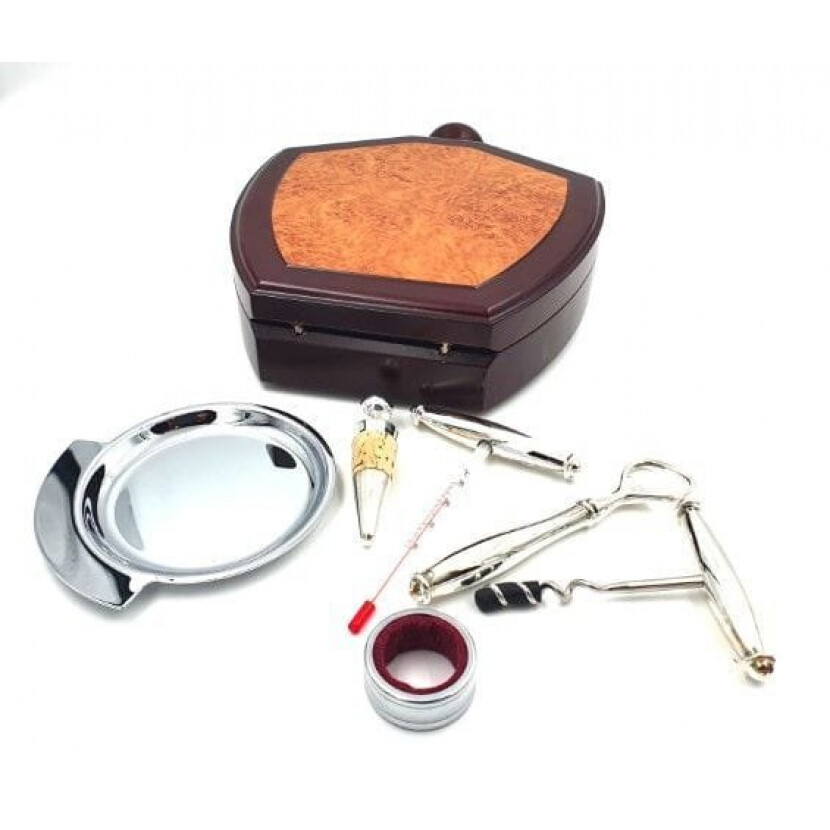 Exkluzívna 6-dielna sada na víno v drevenej krabičke - farebná