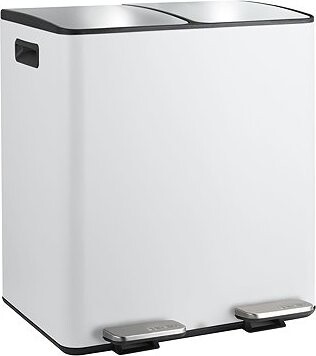 Spirella pedálový odpadkový kôš na triedený odpad Aliya, matný biely, oceľ, 2× 20 l