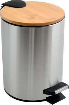 Spirella pedálový odpadkový kôš Adonis, brúsená oceľ, bambusové veko, 3 l