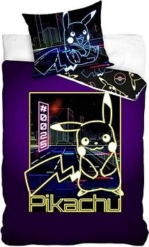 Kaptan Svítící povlečení Pokémon Pikachu Neonová Show