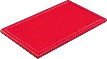 Gastro Doštička na krájanie plastová 32,5 × 26,5 × 2 cm GN 1/2, s drážkou, červená