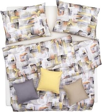 SCANquilt obliečky ART JERSEY abstrakt zlatohrdzavá 140 × 200/70 × 90 cm