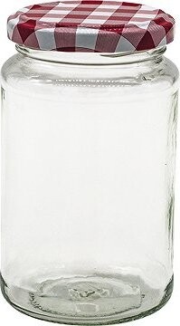 Gastro Súprava 6 ks zaváracích pohárov 370 ml, viečko dekor káro