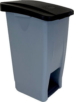 Denox Nášľapný odpadkový kôš na triedený odpad 60 l, čierne veko, plastový s kolieskami