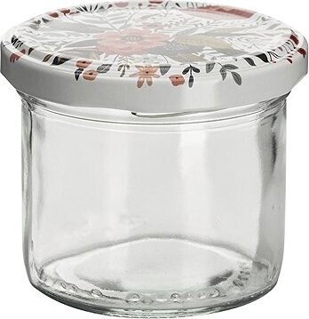 Gastro Zaváracie poháre Letné kvety, súprava 6 ks, číre, s viečkom, objem 0,125 l