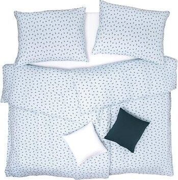 SCANquilt obliečky JERSEY kotvičky bielomodrá 140 × 200/70 × 90 cm