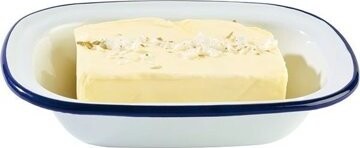 APS Enamelware Miska 350 ml, biela/modrá