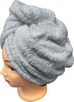 Kaptan Rychleschnoucí froté turban na vlasy, světle šedý