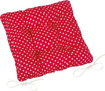 BELLATEX Sedák Adela 41/014 prešívaný 40 × 40 cm, červená bodka