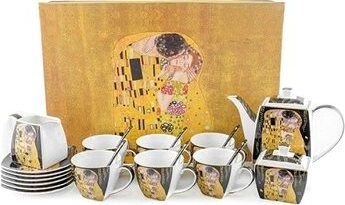 Home Elements luxusná súprava na čaj, 15 ks, Klimt, Bozk tmavý