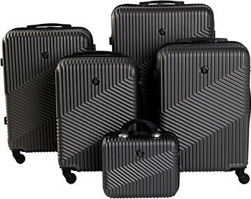 BERTOO cestovný kufor Milano – tmavosivá sada 5 v 1