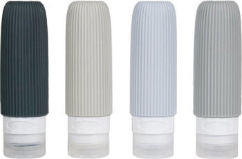Kufryplus Cestovné silikónové fľaštičky XND45 sivé 90 ml, súprava 4 ks