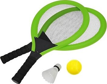 RULYT Sada na lenivý tenis – rakety, loptička, košík zelený
