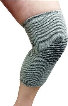 Babička Ovečková Sťahovací termo návlek s ovčou vlnou merino na koleno, lakeť a lýtko sivý