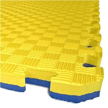 SEDCO Dvojfarebná puzzle podložka 100 × 100 × 3,0 cm modrá-žltá