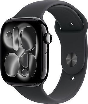 Apple Watch Series 11 Cellular 42 mm Klavírny čierny hliník s čiernym športovým remienkom – S/M