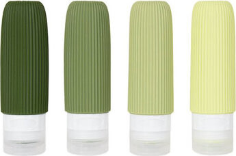Kufryplus Cestovné silikónové fľaštičky XND43 zelené 90 ml, súprava 4 ks