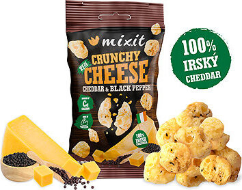 Mixit Chrumkavý syr do vrecka – Írsky cheddar & čierne korenie 20 g
