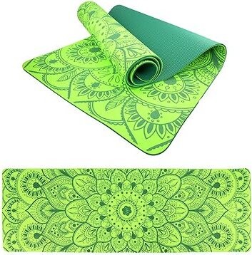 LIFEFIT YOGA MAT MANDALA DUO, 183 × 58 × 0,6 cm, zelená