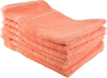 DOMMIO Sada bambusových uterákov na ruky 6 ks 30 × 50 cm, lososová