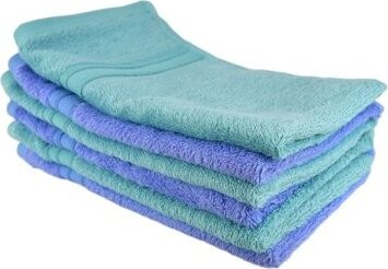 DOMMIO Sada bambusových uterákov na ruky 6 ks 30 × 50 cm, modrá/tyrkys