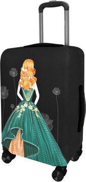 Kufryplus Obal na kufor Z22 Dáma v šatách, zelený S