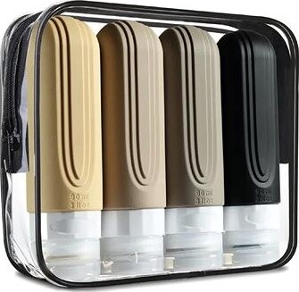 Take it shop Silikónové cestovné fľaštičky 90 ml 4 ks, tmavo marhuľové