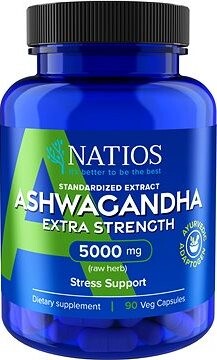NATIOS Ashwagandha Extract, 5000 mg, Extra Strength, 90 vegánskych kapsúl