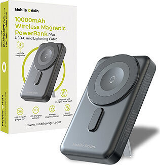 Mobile Origin Wireless Magnetic PowerBank 10000 mAh USB-C a Lightning Cable PB11