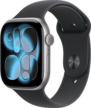 Apple Watch Series 11 Cellular 42 mm Kozmický sivý hliník s čiernym športovým remienkom – S/M